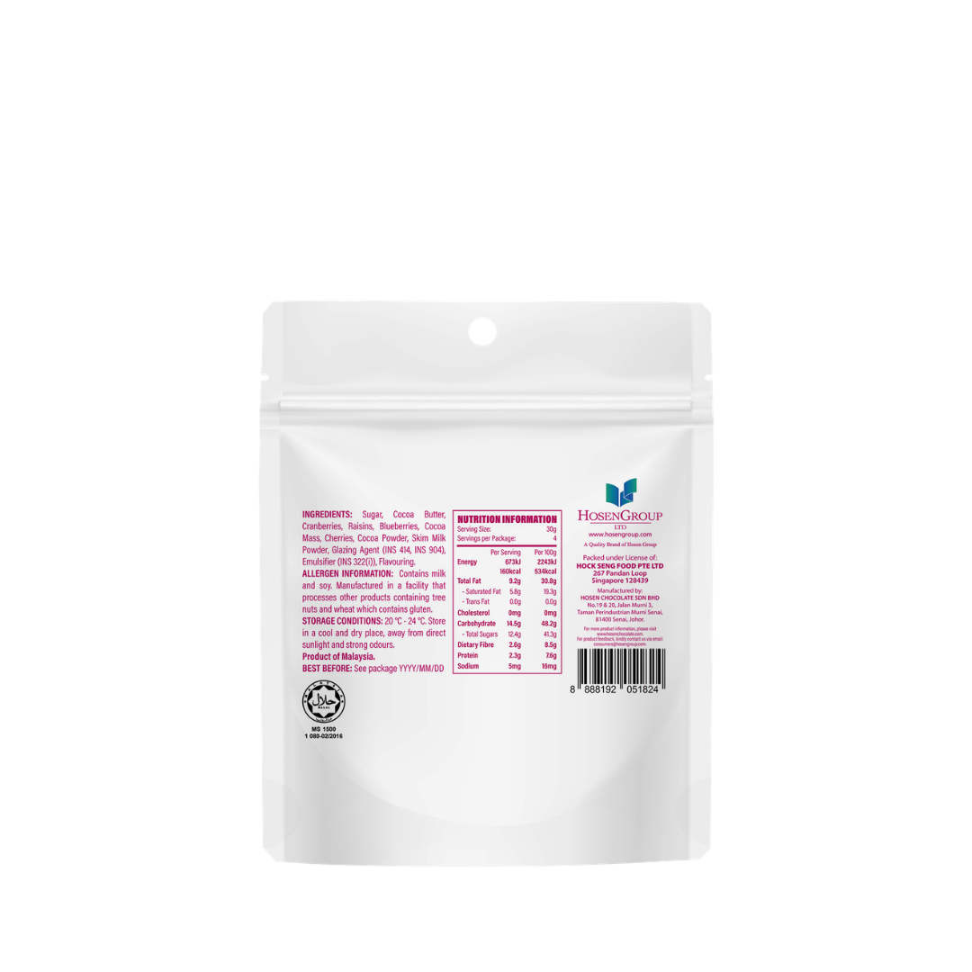 Sincero Dark Chocolate Coated Mixed Berries 120g