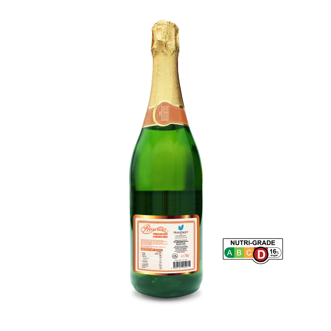 Royal Select Peach Flavoured Sparkling Juice 750ml (Carton of 12 Bottles)