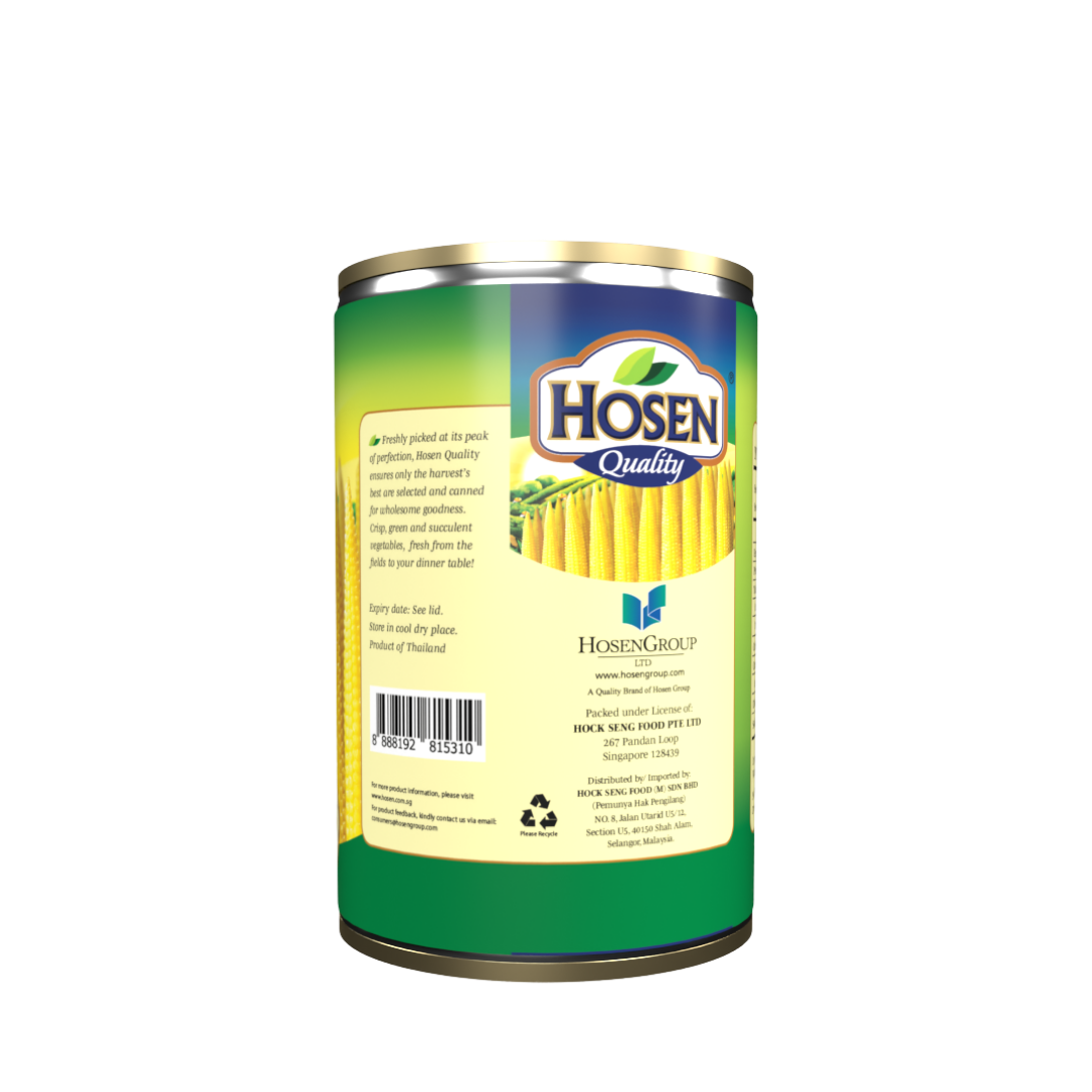 Hosen Baby Corn Young Corn Spear in Brine 425g