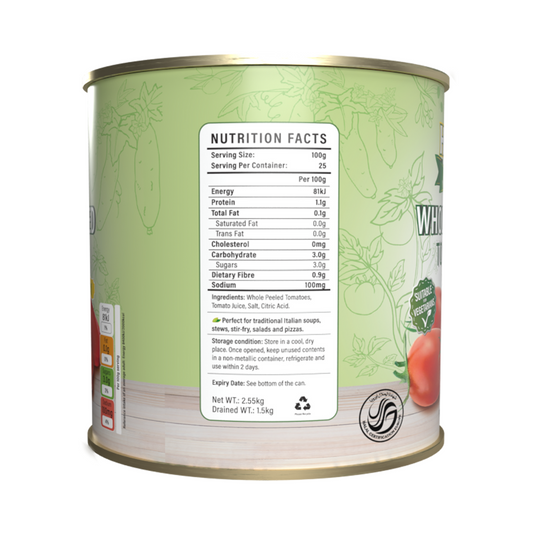 Hosen Select Whole Peeled Tomato (Pelati) 2.55kg