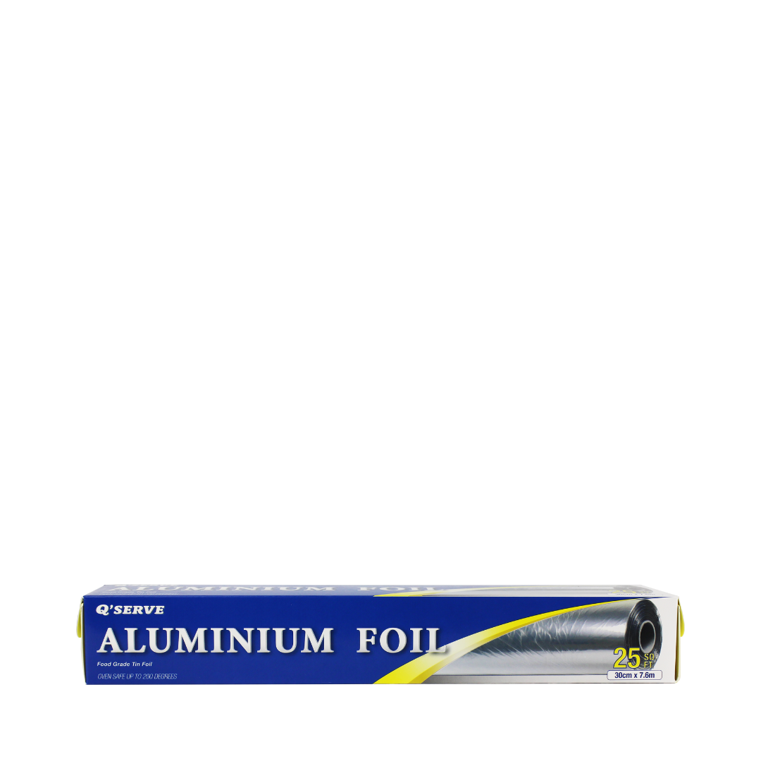 Q'Serve Aluminium Foil 30cm x 7.6m (25 sq ft) | OVEN SAFE