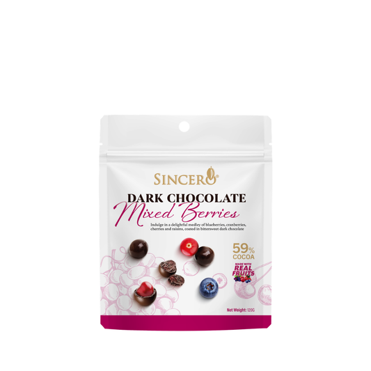 Sincero Dark Chocolate Coated Mixed Berries 120g