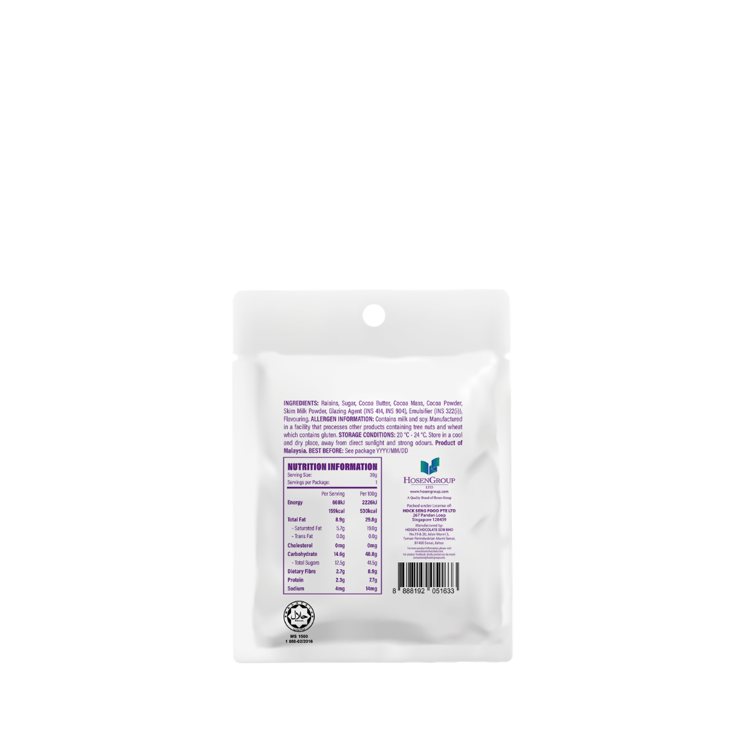 Sincero Dark Chocolate Coated Raisins 30g