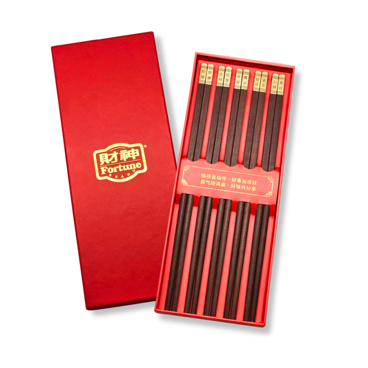 Fortune 5-Pair Red Sandalwood Chopsticks