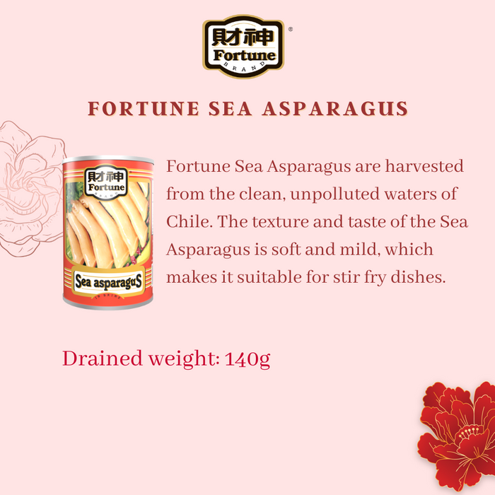 [CNY] Prosperous Delights 福气满满 - Fortune Baby Abalone 425g (8P, DW: 180g) x 2 + Sea Asparagus 425g x 1