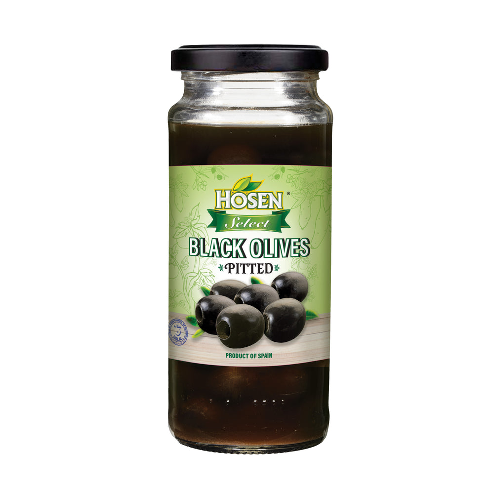 Hosen Select Pitted Black Olives 345g