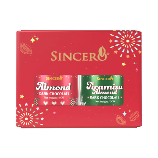 Sincero Dark Chocolate Festive Milk Tin 150g x 2