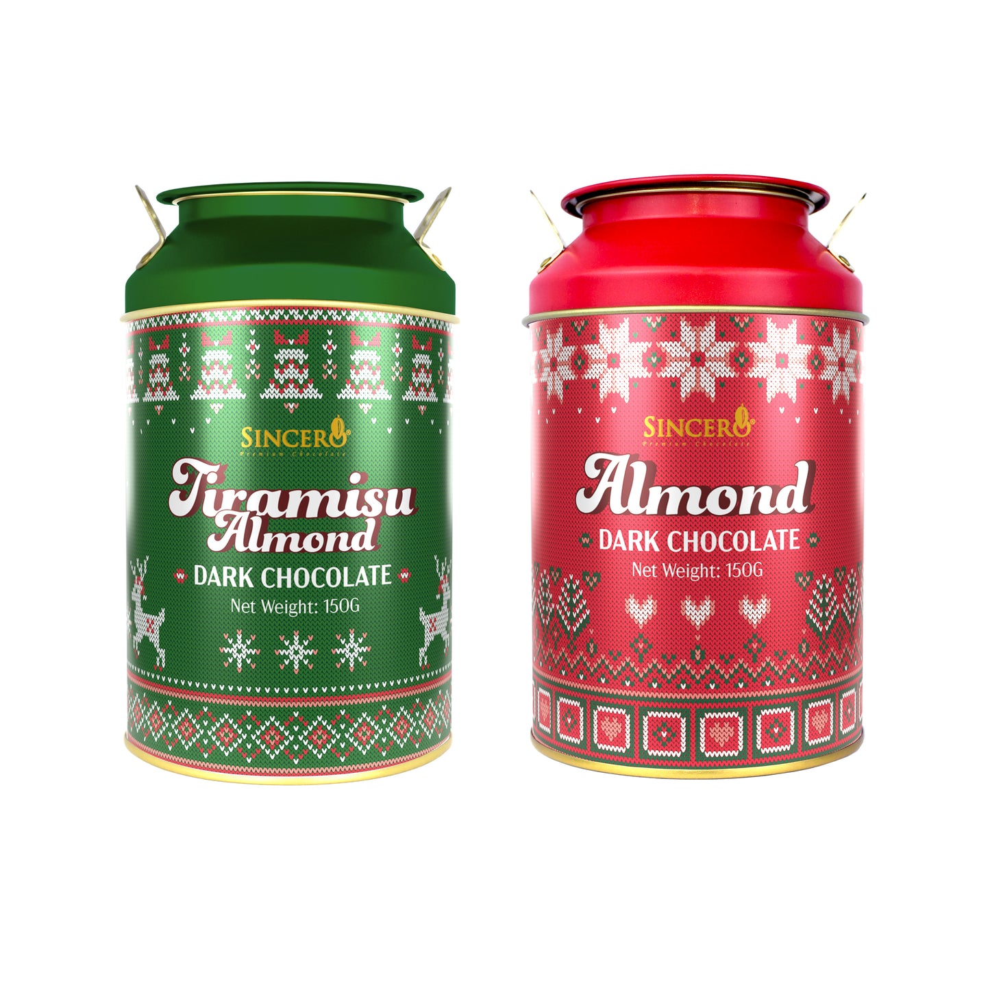 Sincero Dark Chocolate Festive Milk Tin 150g x 2