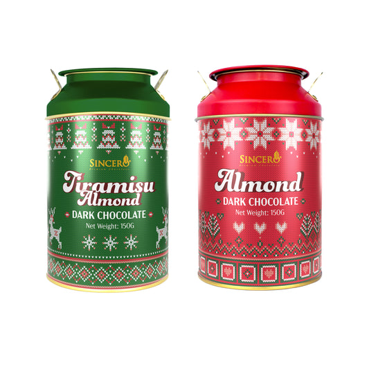Sincero Dark Chocolate Festive Milk Tin 150g x 2
