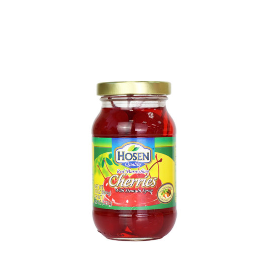Hosen Maraschino Red Cherries with Stems in Syrup 284g / 10oz