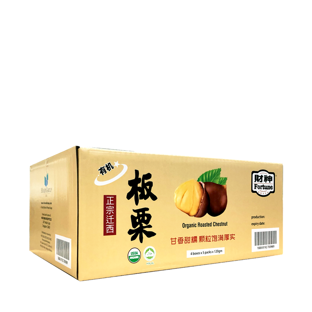 Fortune Organic Roasted Chestnuts 4 Box x 5 Packs x 120g