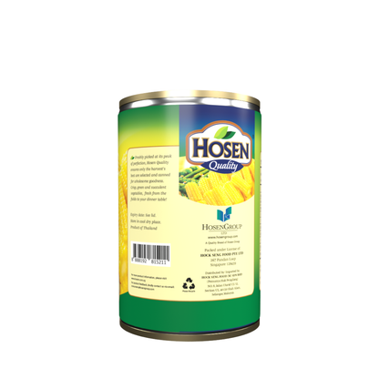 Hosen Baby Corn Young Corn Cut in Brine 400g