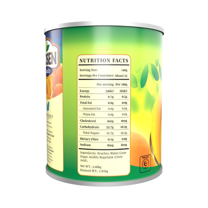 Hosen Peach Halves in Syrup 3.06kg