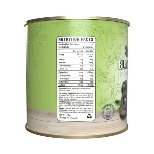 Hosen Select Black Olives Sliced 3kg