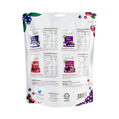 Sincero Dark Chocolate Berries Variety Pack 8 / 50g
