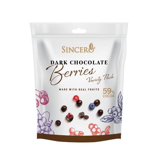 Sincero Dark Chocolate Coated Berries Variety Pack 8's x 30g