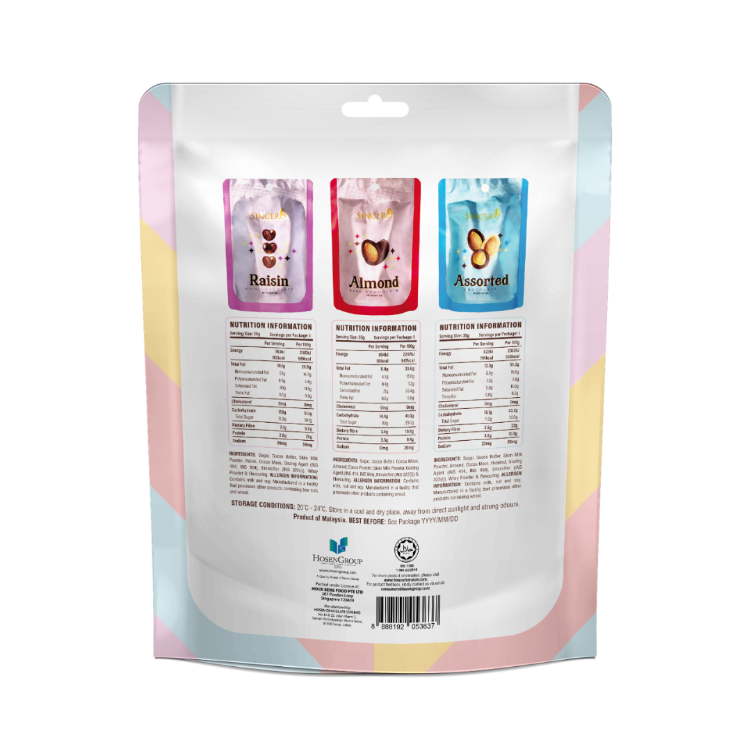 Sincero Panned Chocolate Variety Pack 6's x 35g