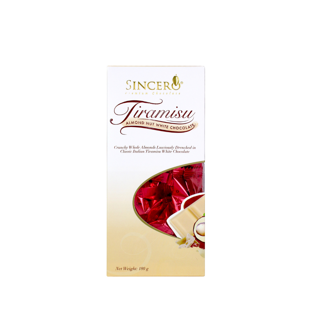 Sincero Tiramisu Almond White Chocolate (Tower Box) 180g