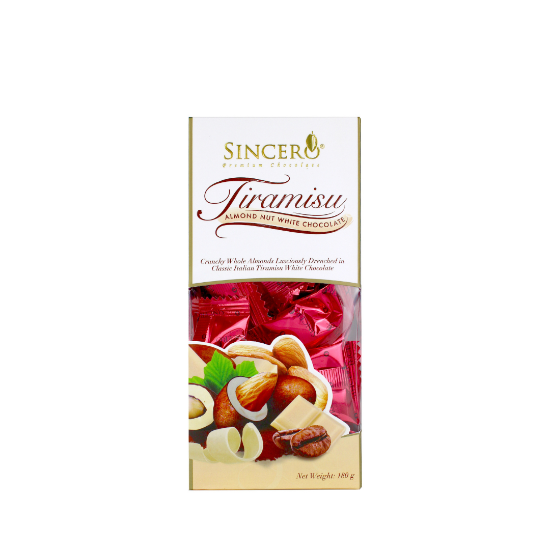 Sincero Tiramisu Almond White Chocolate (Tower Box) 180g