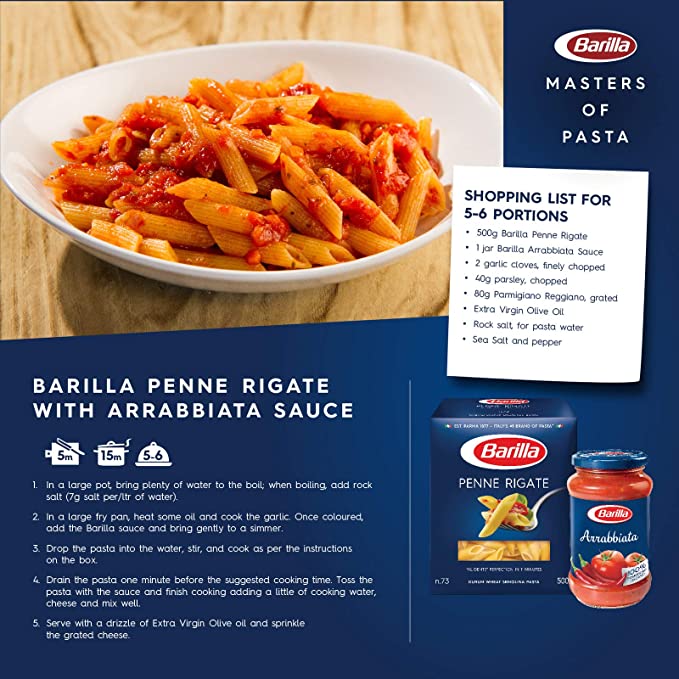 Barilla Italian Pasta Penne Rigate No.73 500g