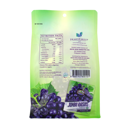 Hosen Dried Jumbo Raisins 8 x 30g (Multi-Pack)