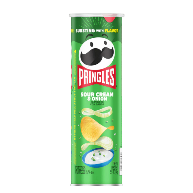 Pringles Potato Crisps - Sour Cream and Onion 148g