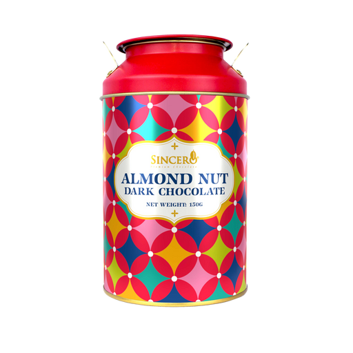 Sincero Christmas Festive Milk Tins - Almond Nut Dark Chocolate 150g